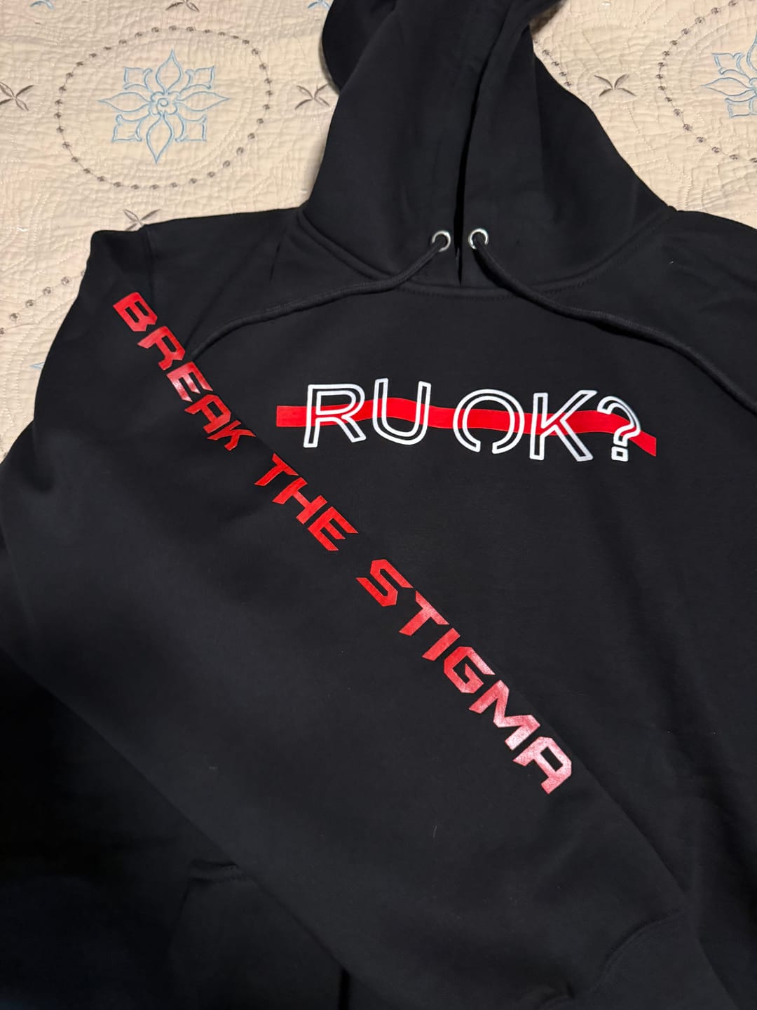 Customer photo review of Stigma Breaking Hoodie- Red Line