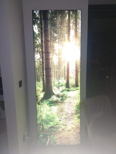 Customer photo review of Canvalight® Leuchtbild | Wald mit Sonnenstrahlen No.2 | Schmal