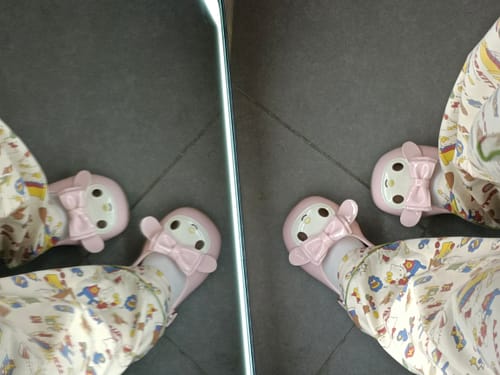 Customer photo review of Pink Lolita round toe low heel shoes