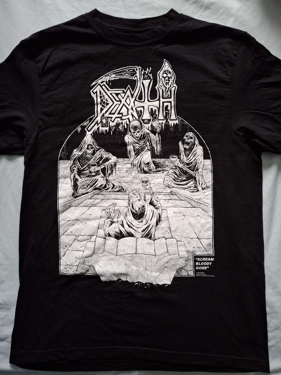 Customer photo review of Death - Scream Bloody Gore x Riddickart 38th Anniversary - Shortsleeve Shirt (Limited Edition)