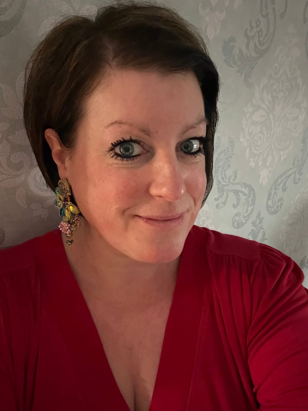 Customer photo review of Große Soutache-Ohrringe in pastelligem Rosa, Flieder und Grün