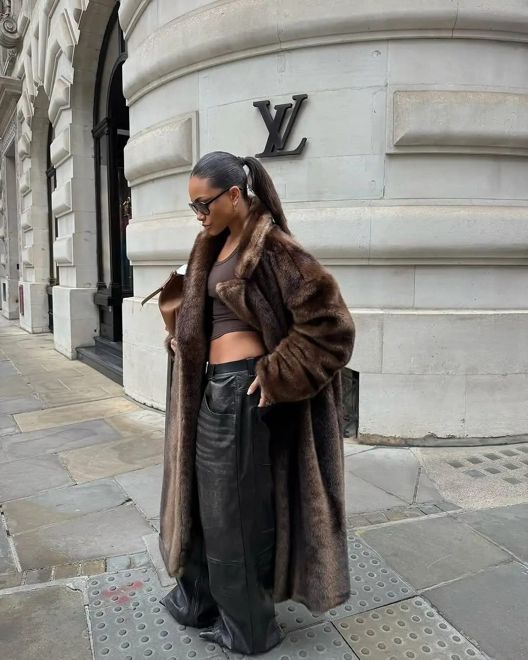 Customer photo review of Lucie Faux Fur Maxi Coat