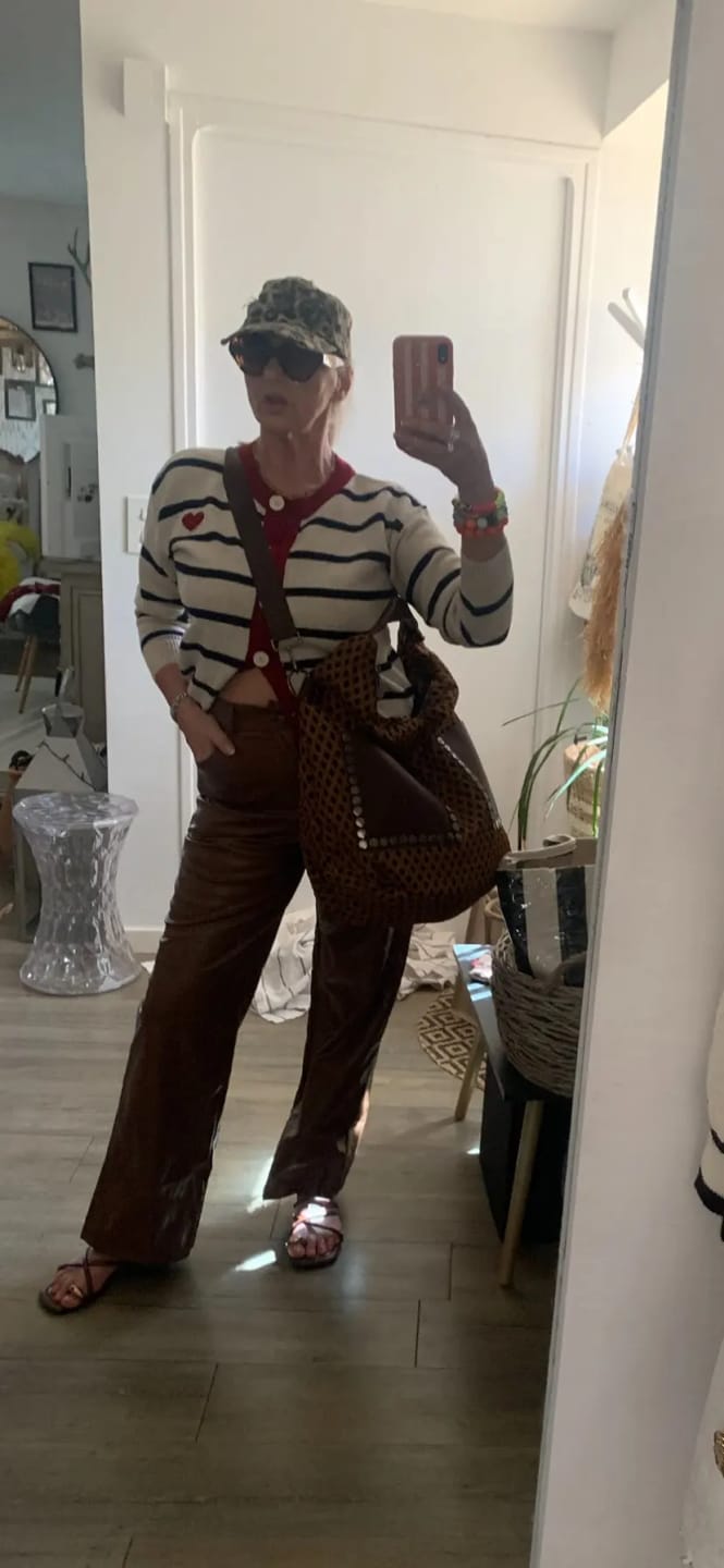 Customer photo review of Cassy Classic Leather Pants
