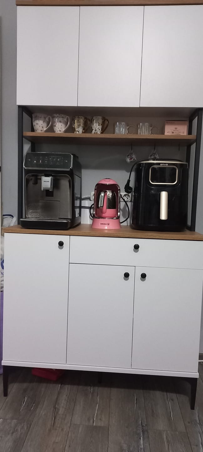 Customer photo review of Rani JE197 Çok Amaçlı Dolap 6 Kapaklı 1 Çekmeceli Kiler Mutfak Dolabı Sepet Ceviz - Beyaz