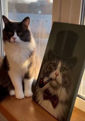 Customer photo review of Artzuzu Custom Portrait For Pets - The Gentleman
