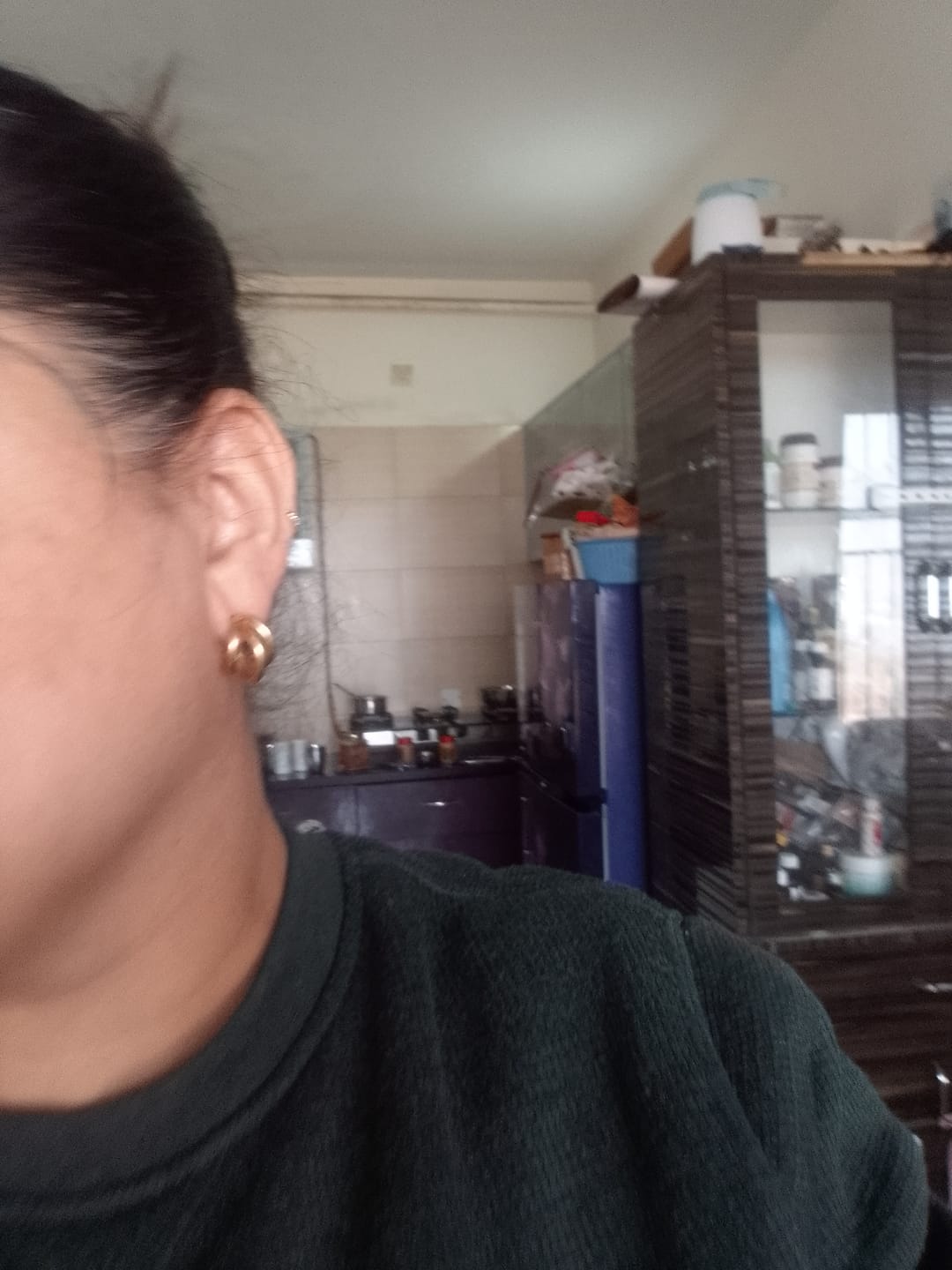 Customer photo review of Triple Circle Hoop Earrings
