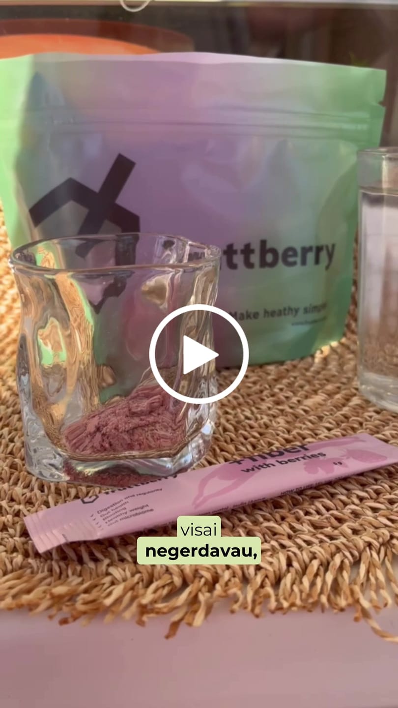 Customer video review of Maistinės skaidulos braškių ir juodųjų serbentų skonio, 250 g