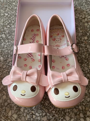 Customer photo review of Pink Lolita round toe low heel shoes