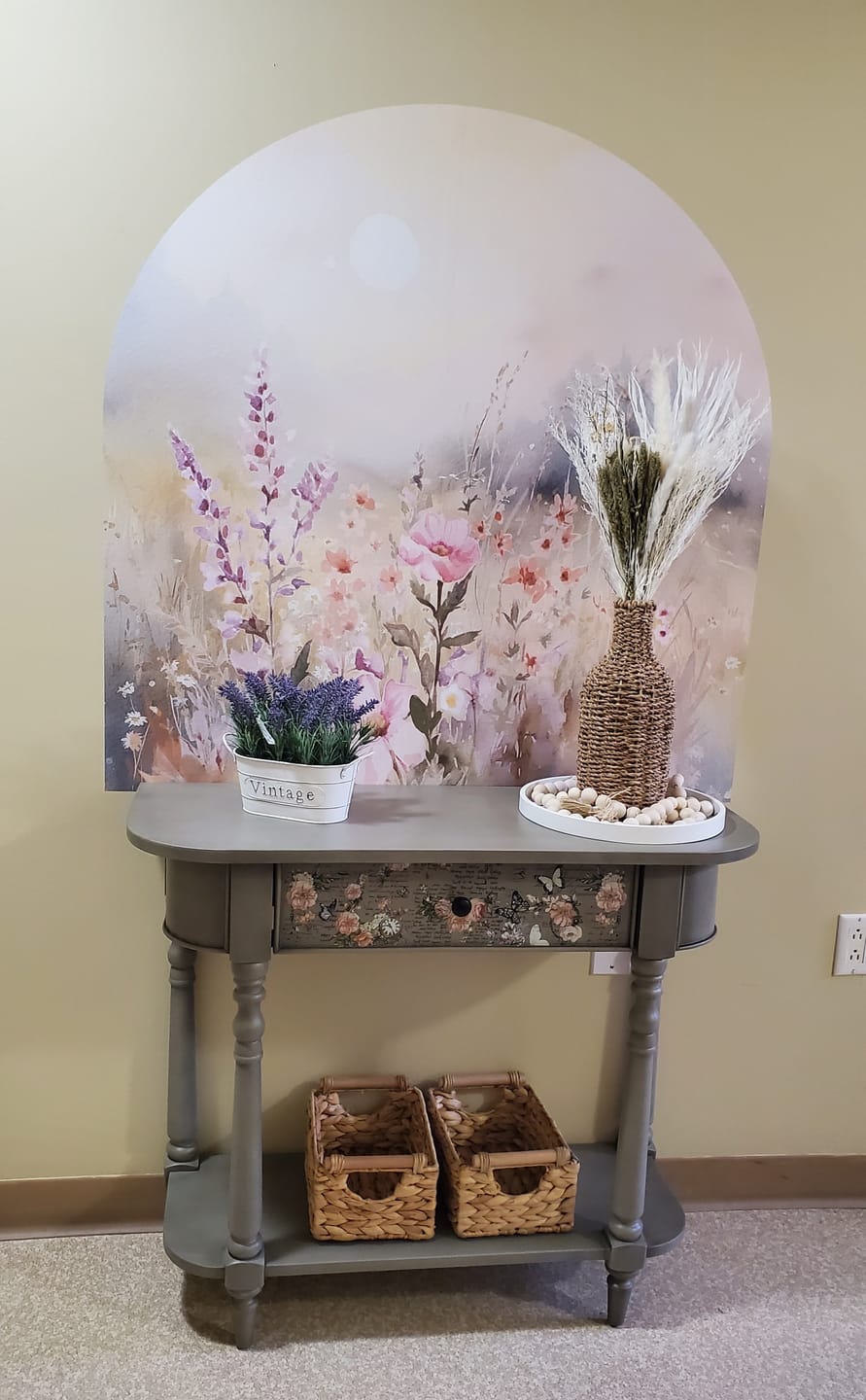 Customer photo review of Watercolor Wildflowers Arch Decal