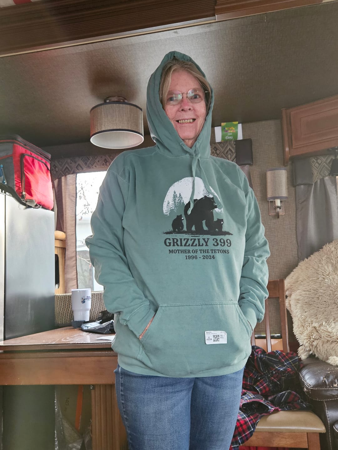 Customer photo review of Grizzly 399 Tribute Hoodie