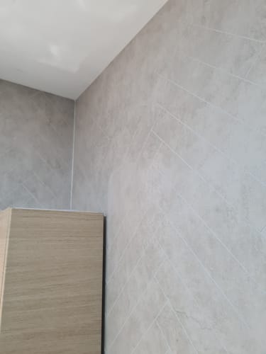 Customer photo review of Panneau Mural Chevron Beige Mat - Salle De Bain - Motif Zellige