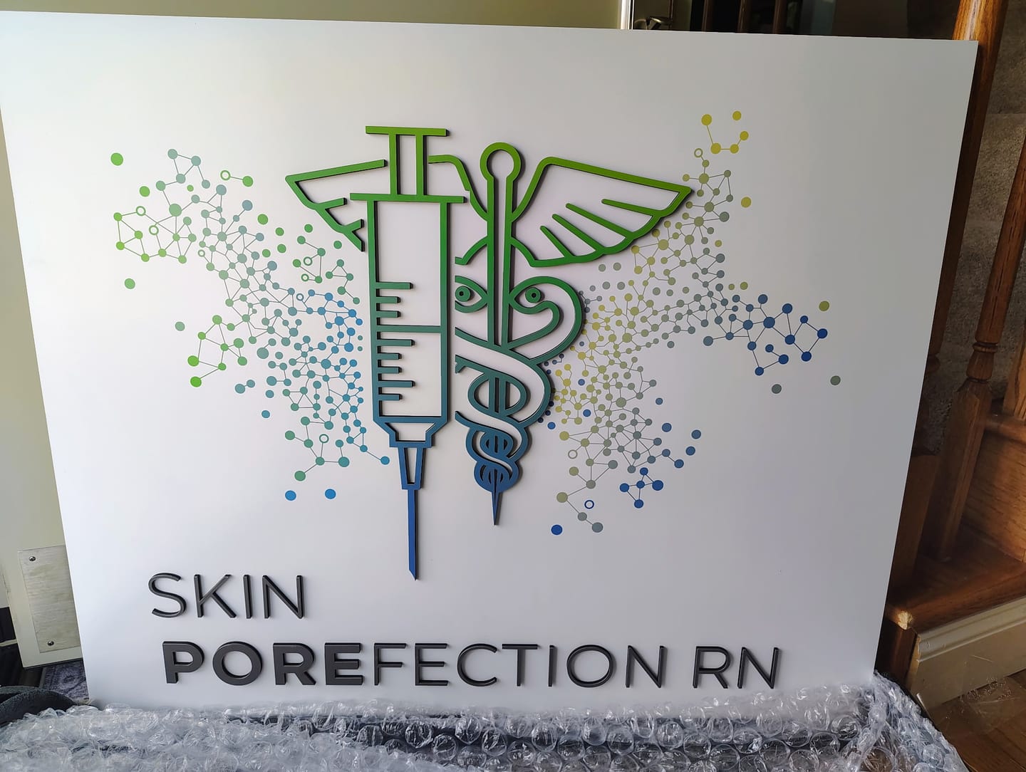Customer photo review of Custom Rectangular Indoor 3D Logo Sign (S1)
