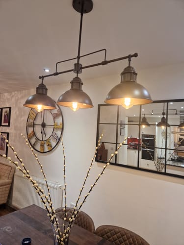 Customer photo review of Industrial 3-Light Bar Dome Pendant Light