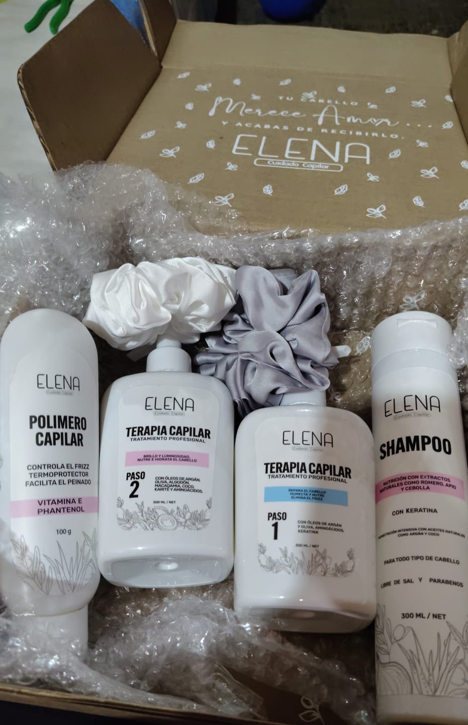 Customer photo review of 🔥 Caja Rosa de Reconstrucción Capilar y Anti-Frizz