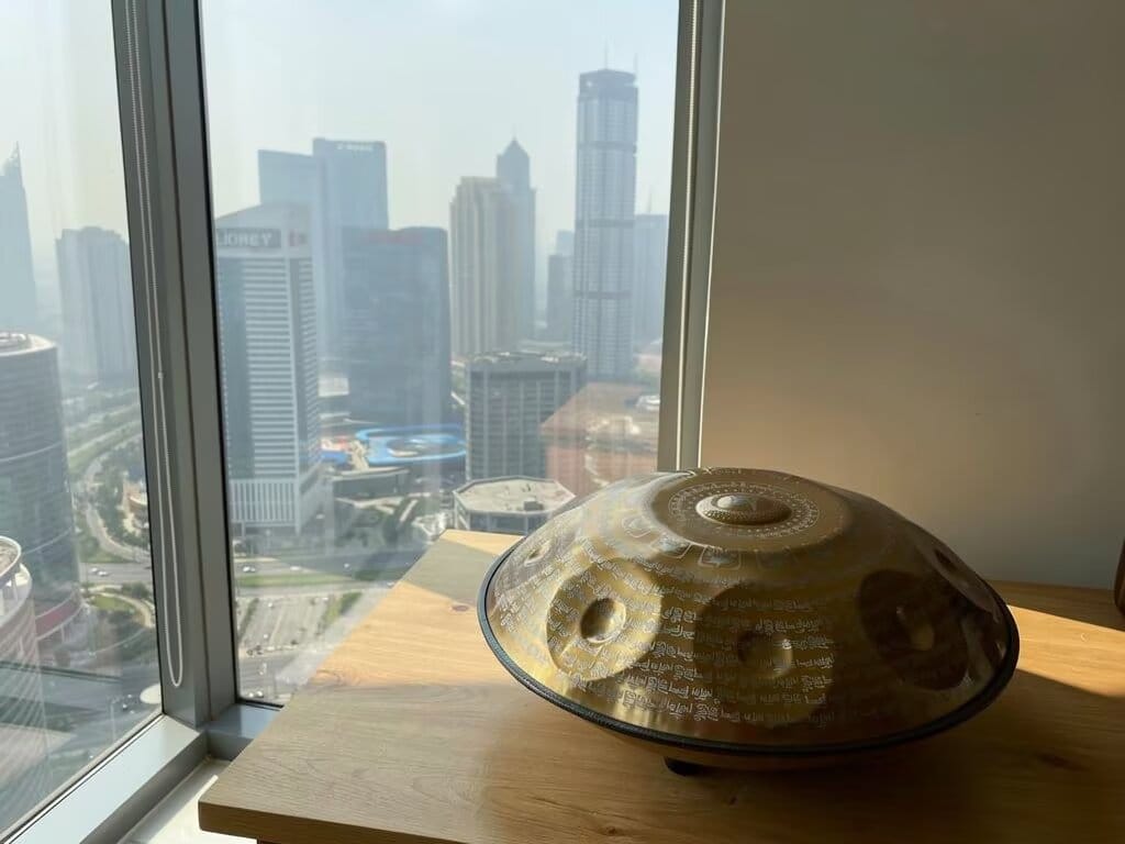 Customer photo review of Cosmos Handpan - Tantra Tibetan Series 9/10/12 Notes Tambourine - Gift Set