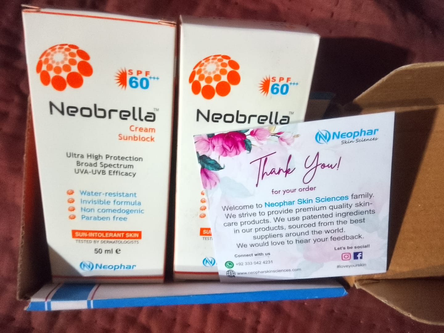 Customer photo review of Neobrella Sunblock Cream SPF60 PA+++