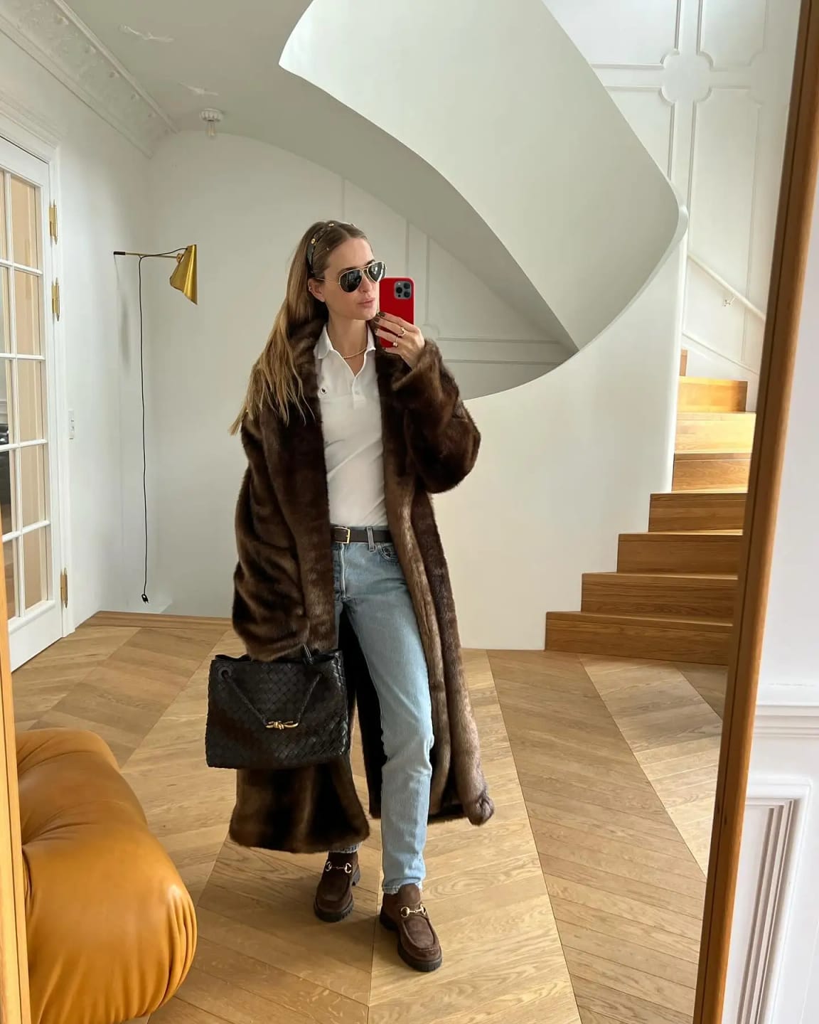 Customer photo review of Lucie Faux Fur Maxi Coat