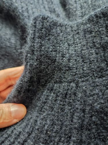 Customer photo review of Vince Navy Rib Cashmere Boxy Turtleneck Jumper Small