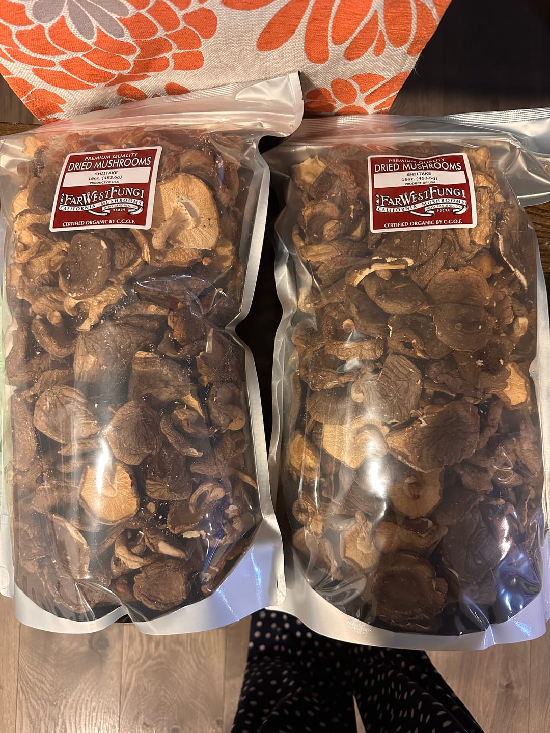 Customer photo review of Dried CCOF Organic Shiitake