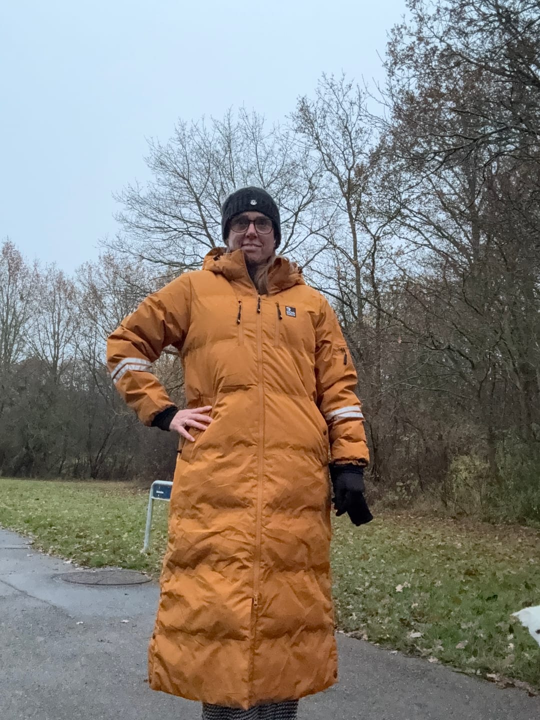 Customer photo review of KeepDry Frakke | Mustard | Dorthea