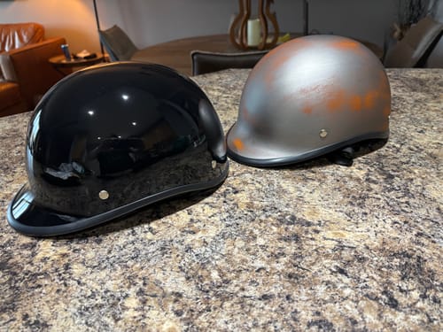 Customer photo review of Smallest & Lightest Open Face Polo Helmet- Gloss Black