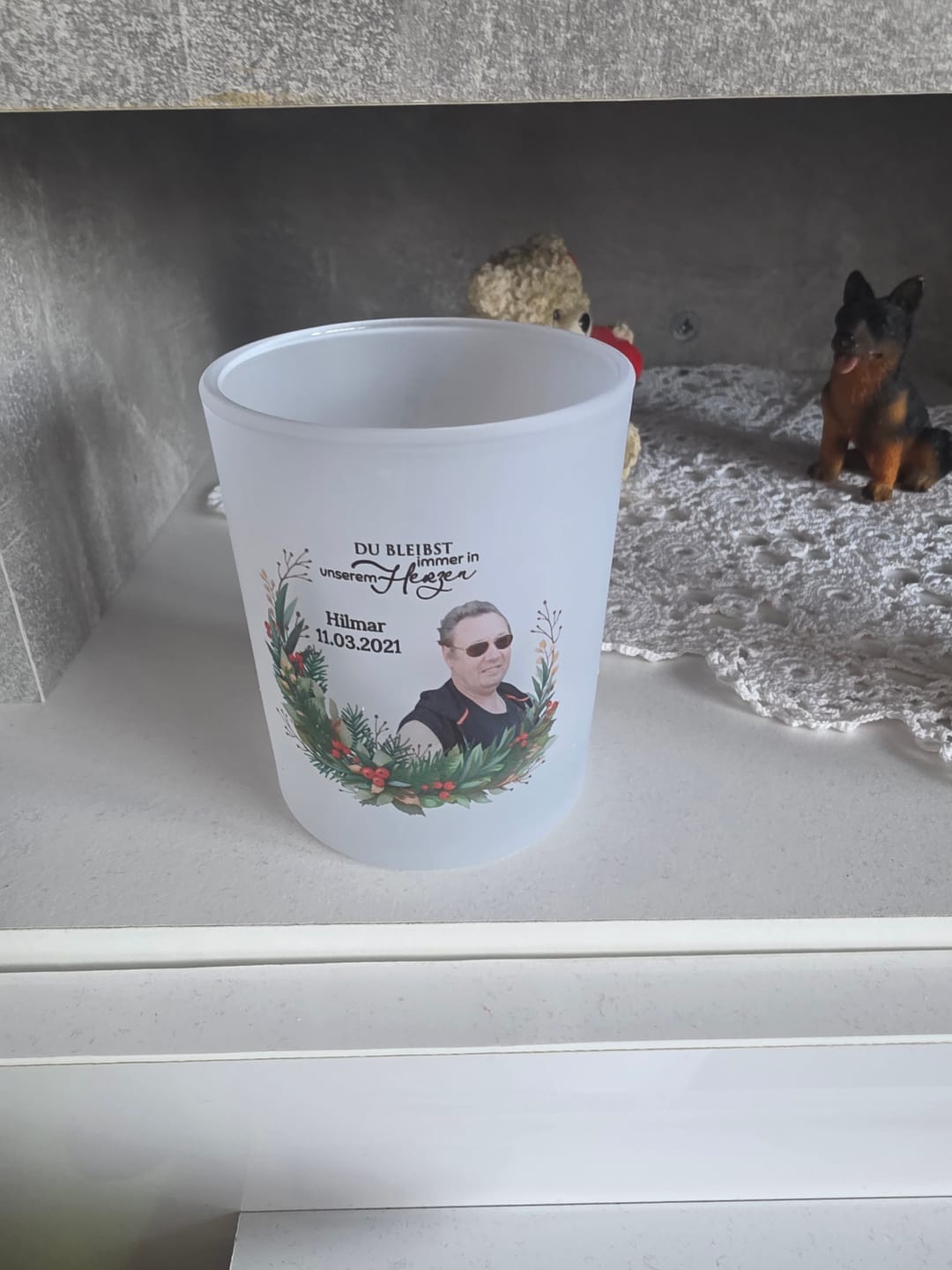 Customer photo review of Bei euch - Personalisiertes Teelicht