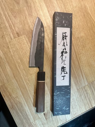 Customer photo review of Shiro Kamo Aogami Super Santoku 170 mm