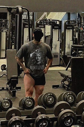 Customer photo review of washed t-shirt (masculinity)
