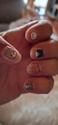Customer photo review of Cat | Transparent Cat Nail Polish Wrap