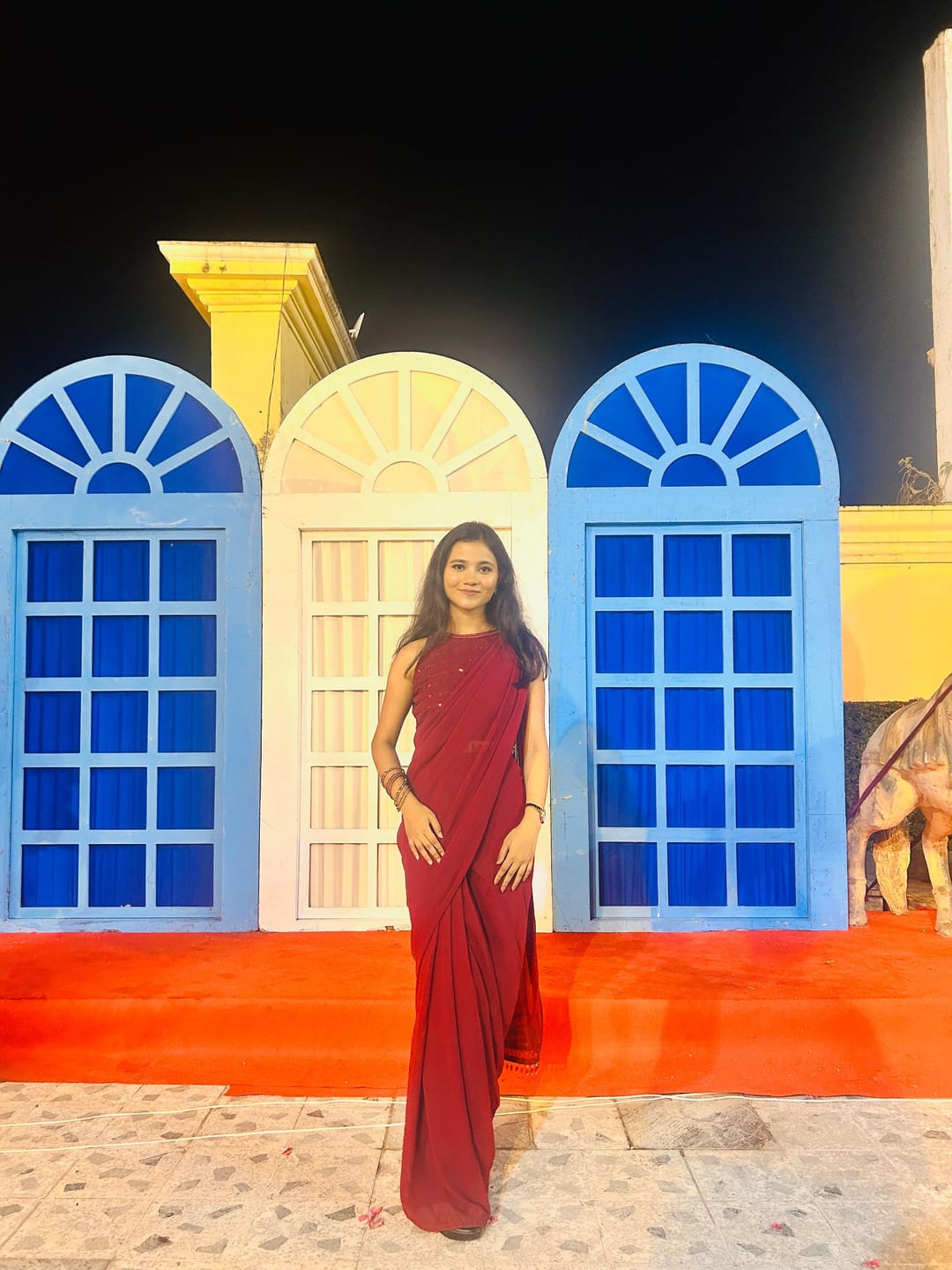 Customer photo review of Mastaani Ruby Drape Saree Set