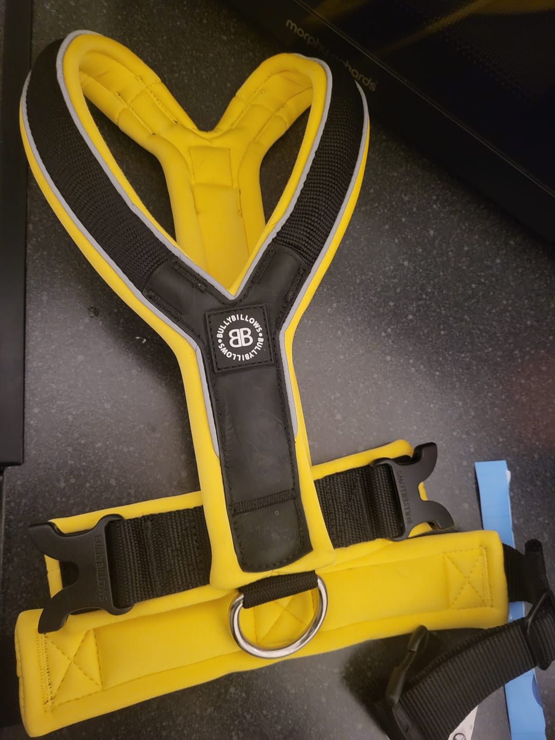 Customer photo review of Slip on Harness | Foam Padded - Black x Yellow