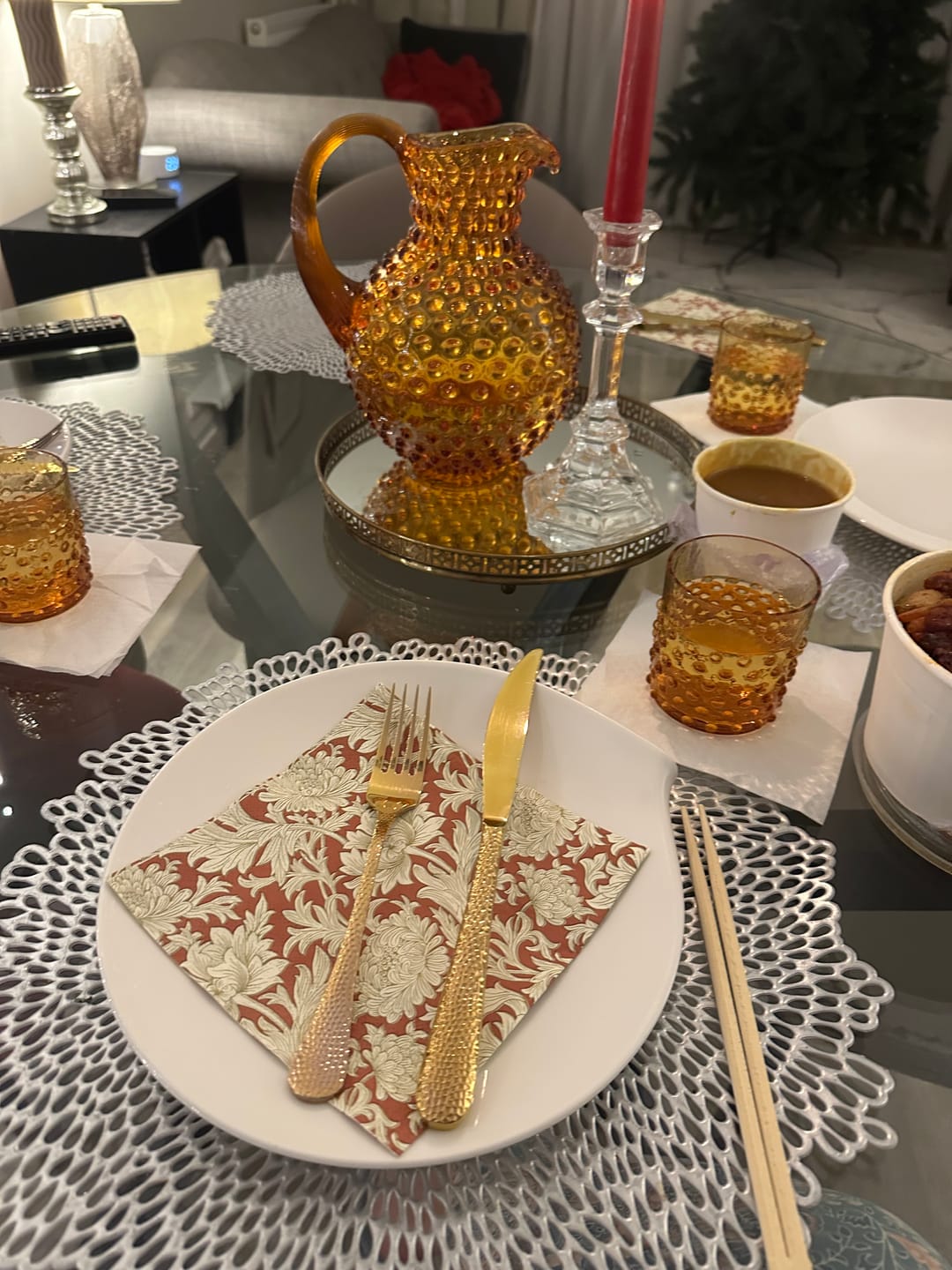 Customer photo review of Amber Hobnail Jug