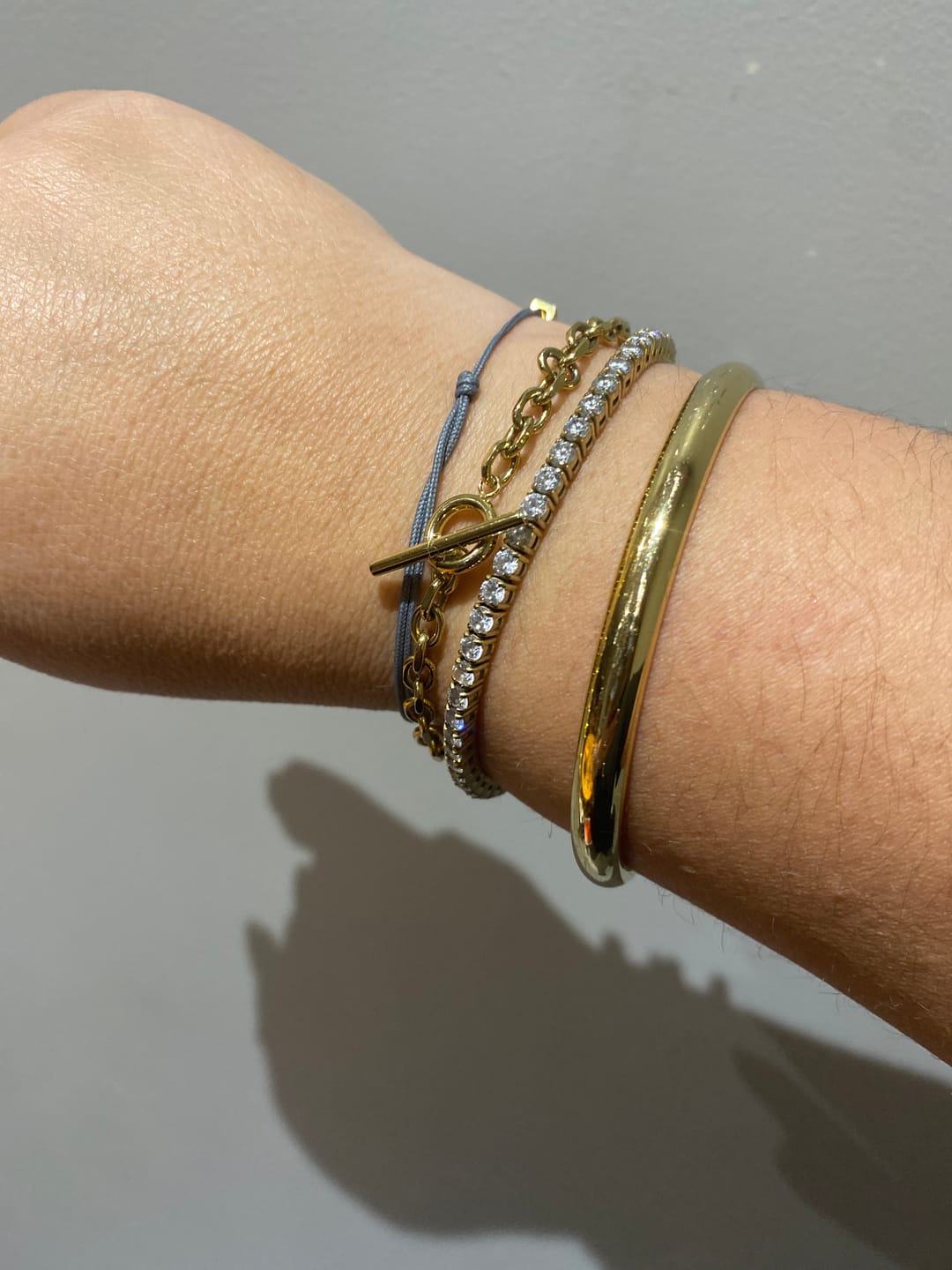 Customer photo review of Classic Chunky Gold Bangle