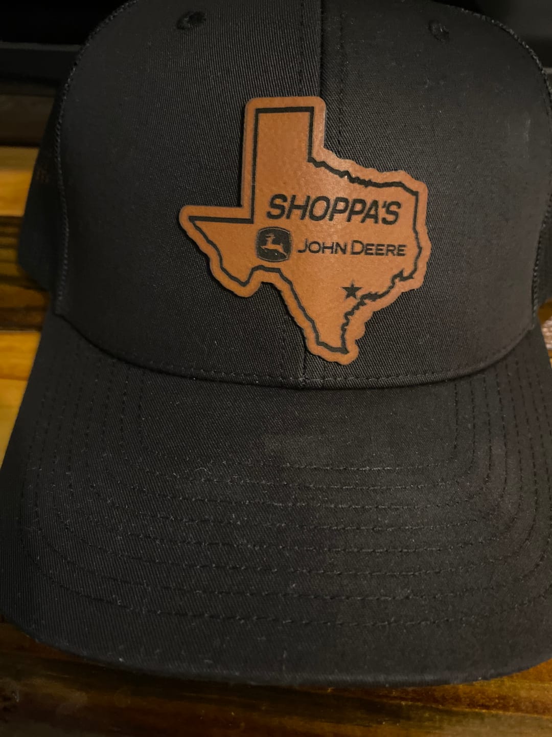 Customer photo review of Custom Logo Leather Patch Hats