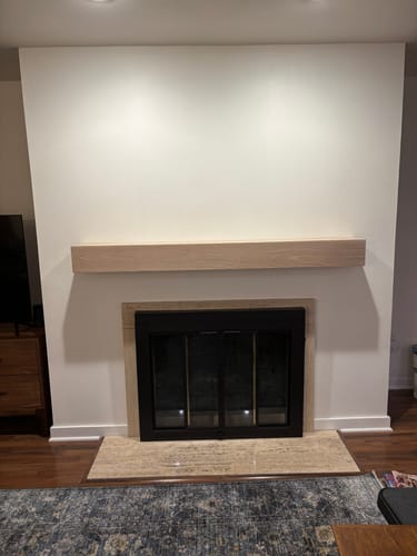 Customer photo review of White Oak Fireplace Mantel