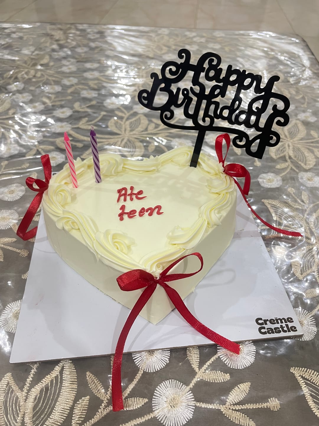 Customer photo review of Heart Ribbon Valentine Cake