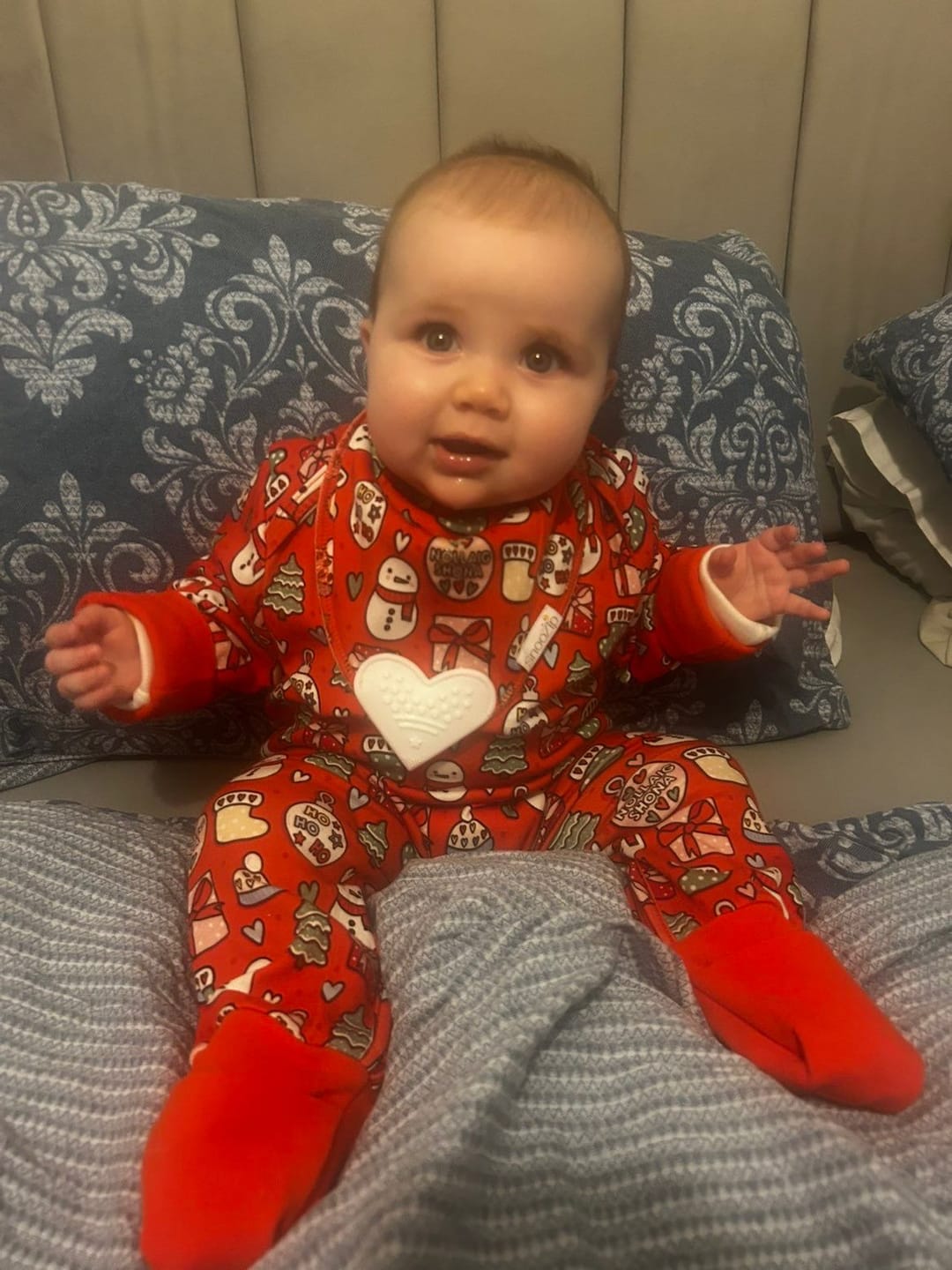 Customer photo review of Nollaig Shona Christmas Baby Onesie