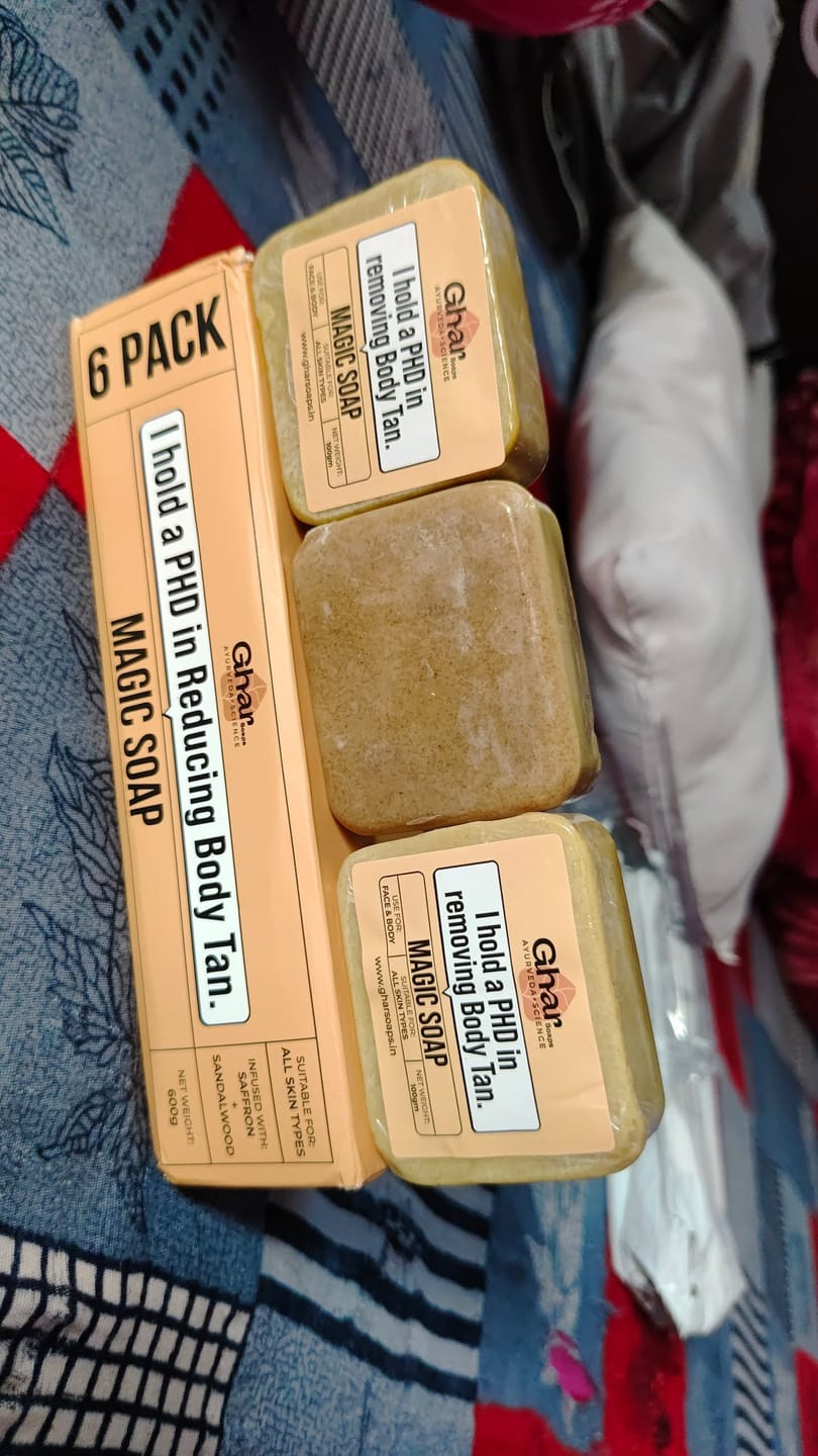 Customer photo review of MAGIC SOAP ( SAFFRON AND SANDAL WOOD SOAP )