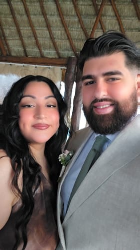 Customer photo review of Dusty Sage Necktie- Men’s Tie for Wedding