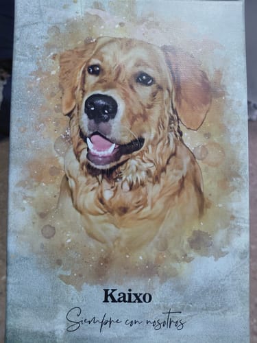 Customer photo review of Foto de tu mascota en estilo acuarela | Regalo para cachorros, perros y gatos