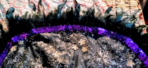 Customer photo review of Mandala Crafts Elastic Sequin, Flat Glitter Stretch Bling Paillette Fabric Ribbon, Metallic Appliqué Trim Lace for Dress Embellish, Headband