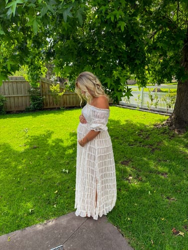 Customer photo review of Mariana Sheer Maternity Photoshoot  Dress in White