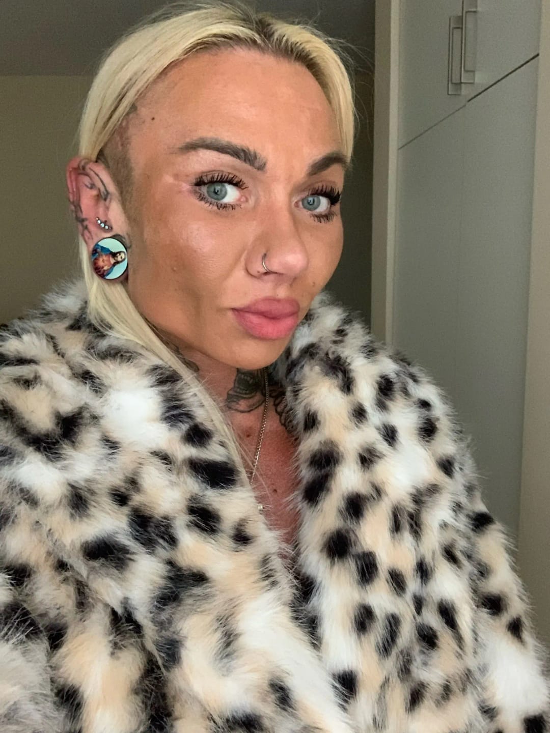 Customer photo review of Celeste Leopard Faux Fur Coat
