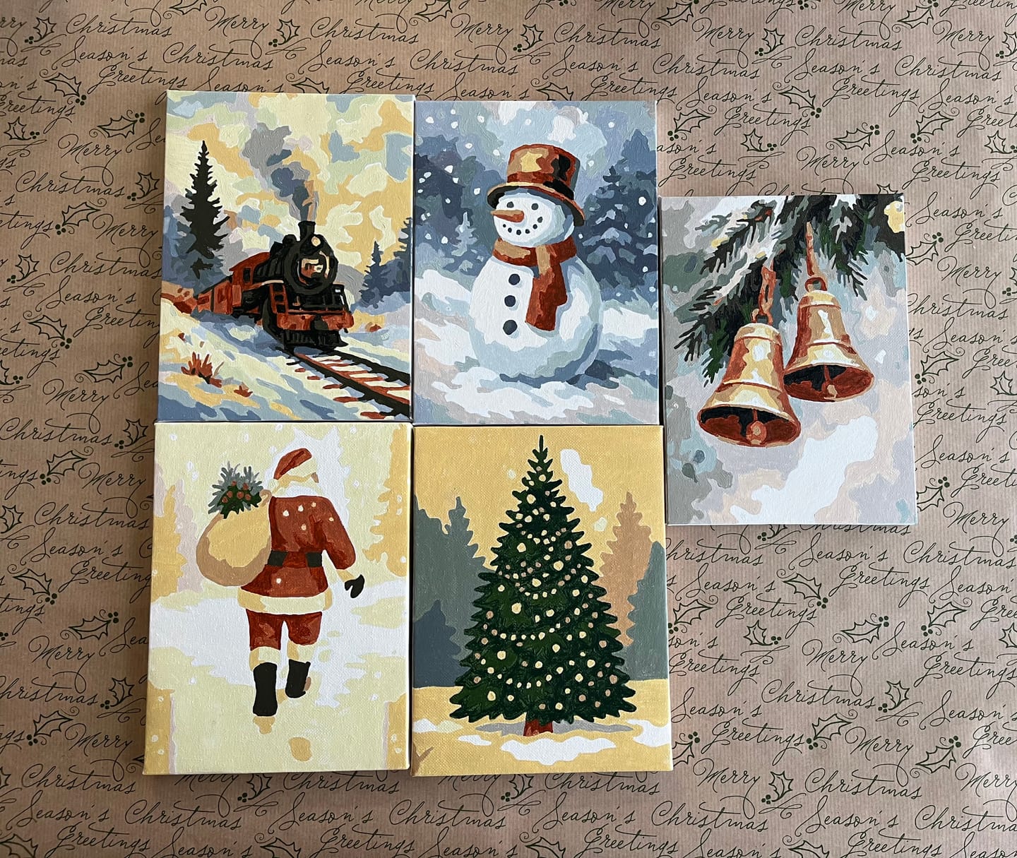 Customer photo review of 6 Mini Paintings - Vintage Christmas Set