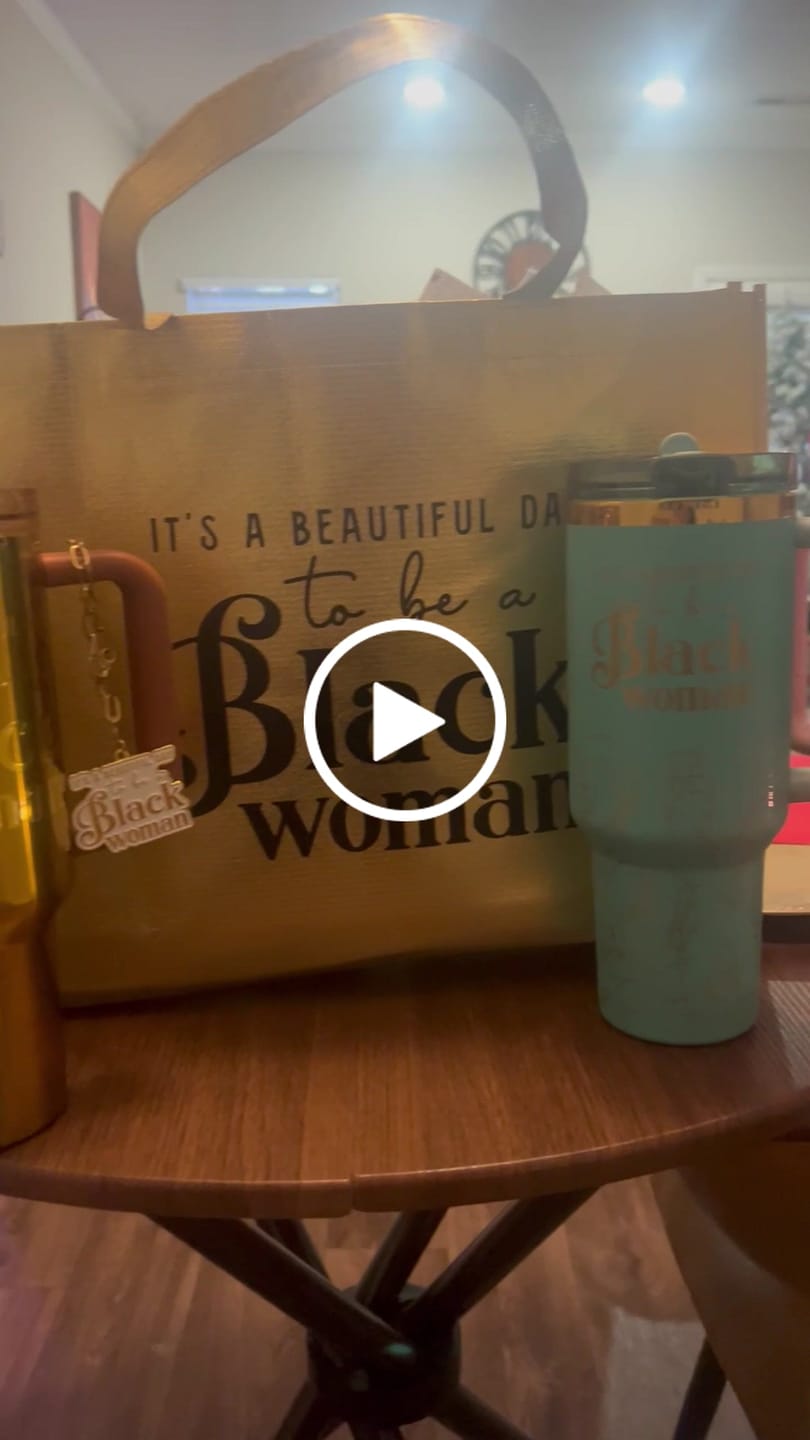 Customer video review of Pink “Royalty Blossomed” 40oz Insulated Tumbler – "It’s a Beautiful Day to be a Black Woman"