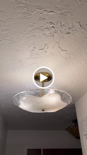 Customer video review of Cloudy Style Textured Glass Shallow Bowl Round Semi Flush Mount