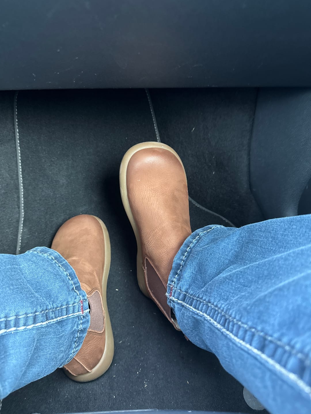 Customer photo review of Women Winter Leather Fleece-lined Flat Ankle Boots