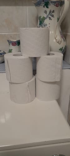 Customer photo review of UK-Made Recycled Toilet Paper – Seriously Sustainable & Plastic-Free