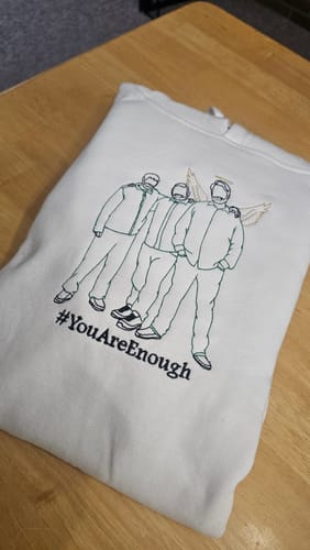 Customer photo review of Memorial Custom Embroidered Photo Hoodie