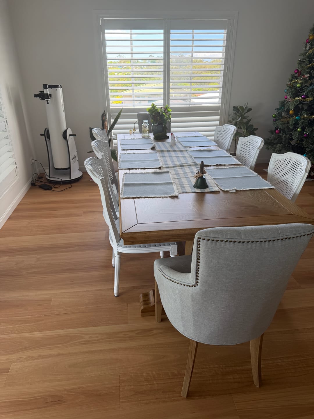 Customer photo review of Leopold Upholstered Linen Dining Chair
